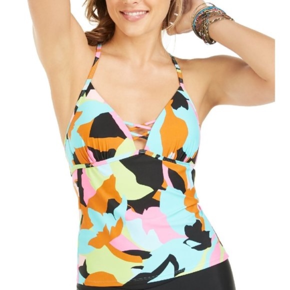 Hula Honey Juniors' Strappy Tankini Top - Picture 1 of 6